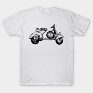 Vespa classic vintage scratch line art T-Shirt